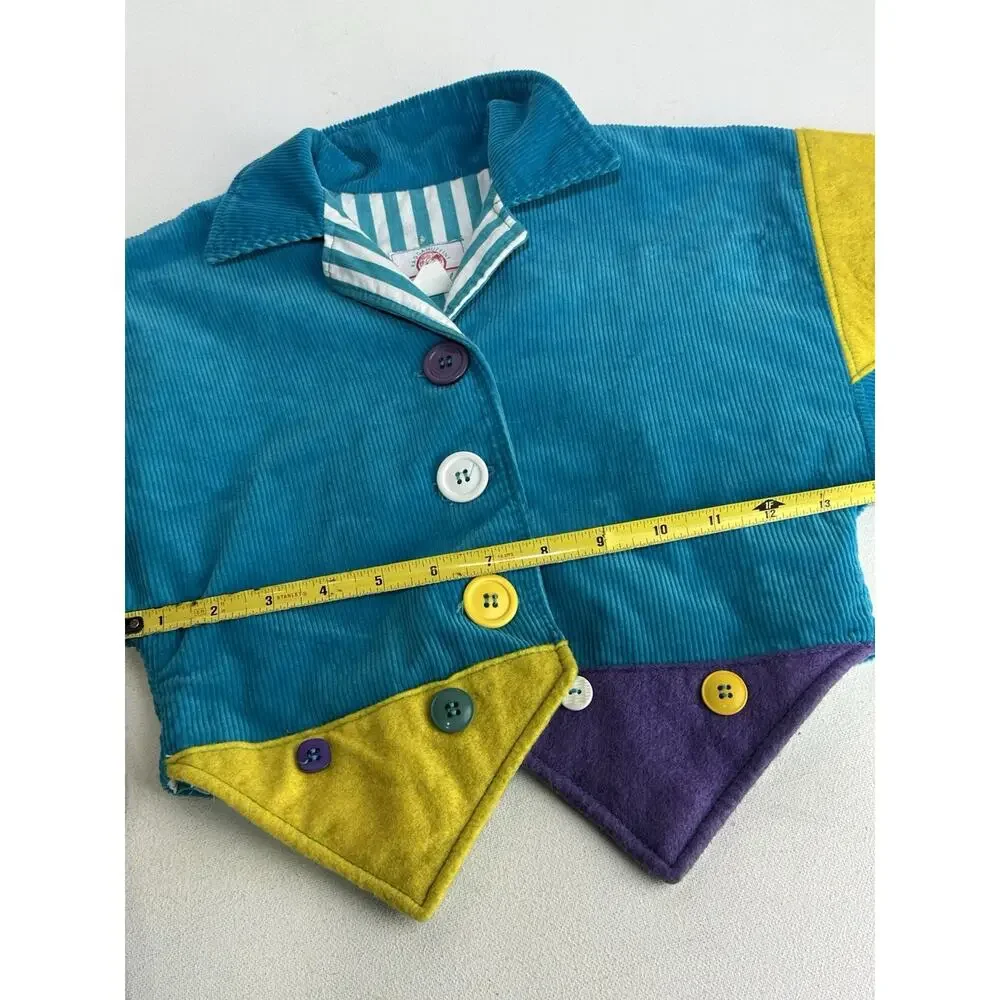Vintage Raggamuffins Originals Kids ColorBlock V-neck Collared Jacket Size 6